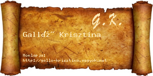 Galló Krisztina névjegykártya